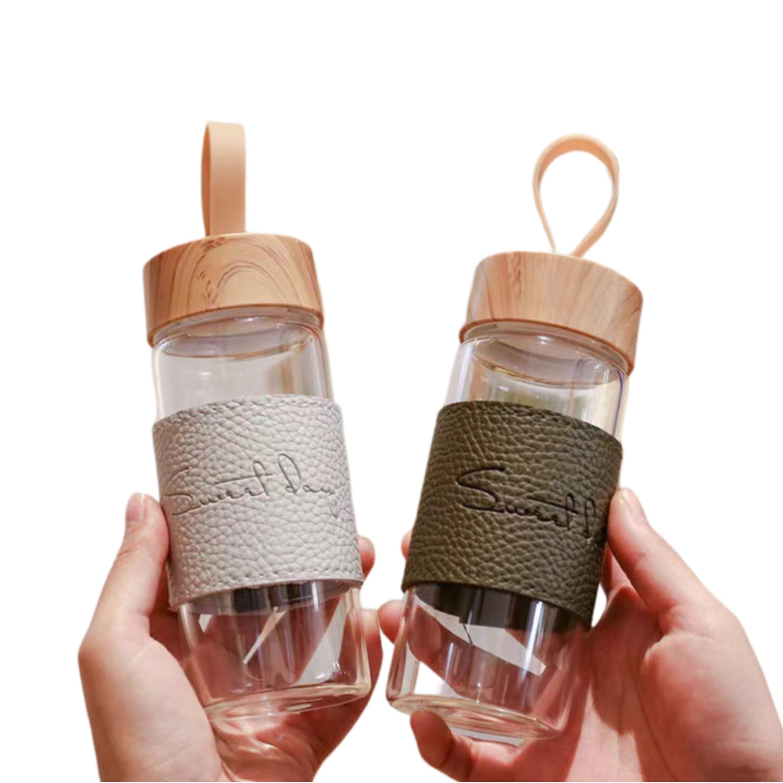 CBO12 Glass Bottle with PU Leather Sleeve