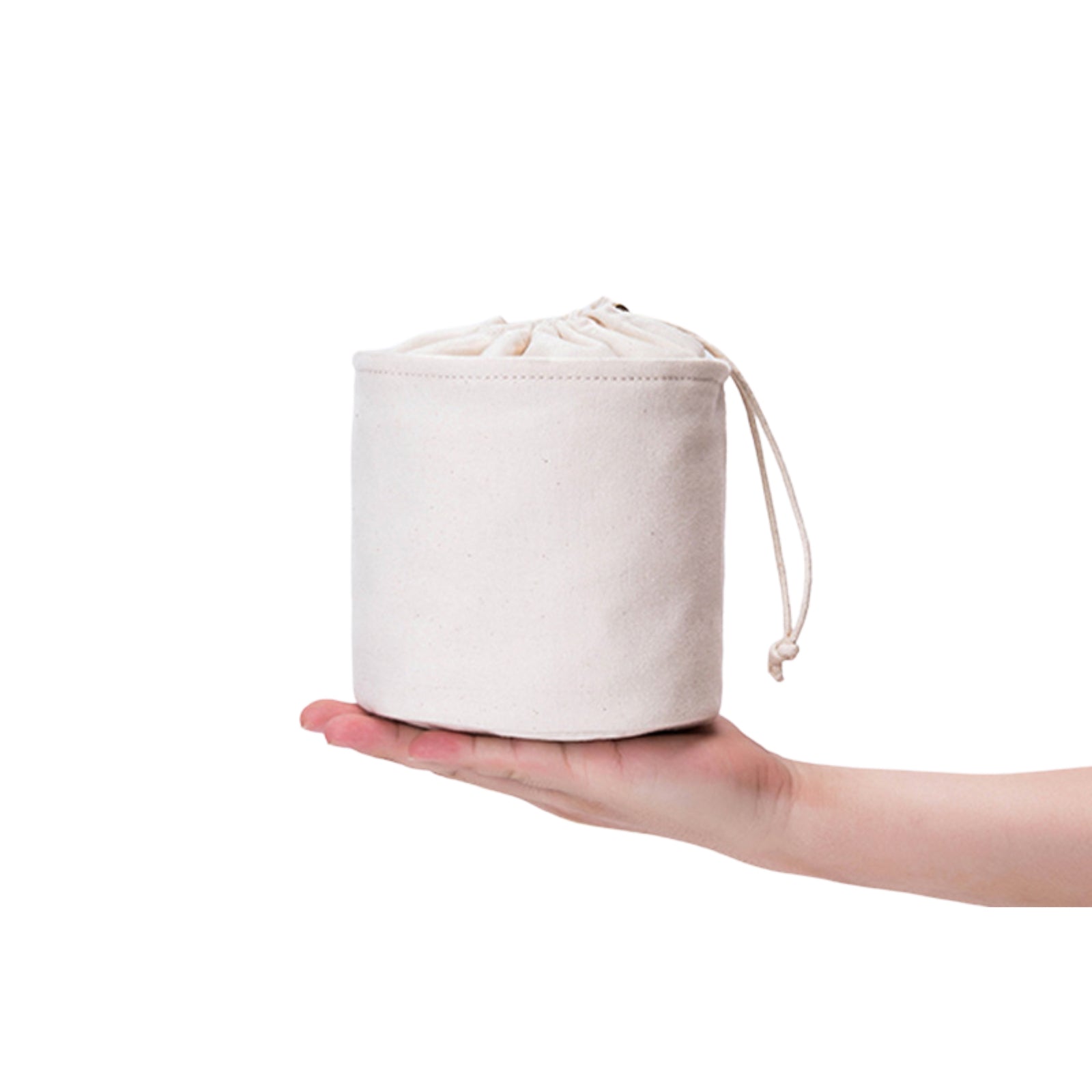 CDP14 Cylinder Bucket Canvas Drawstring Pouch