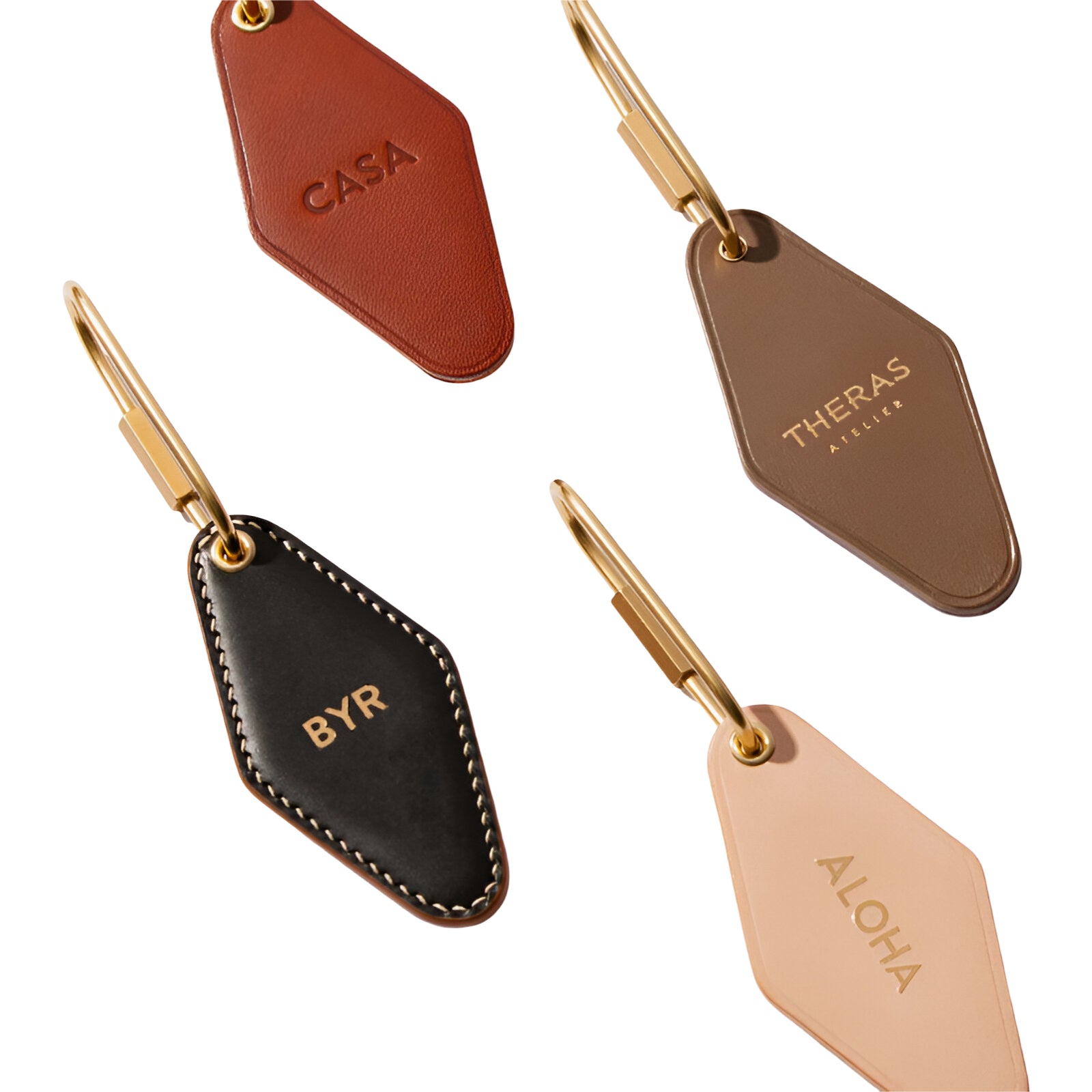 CKC06 Rhombus Shaped PU Leather Keychain
