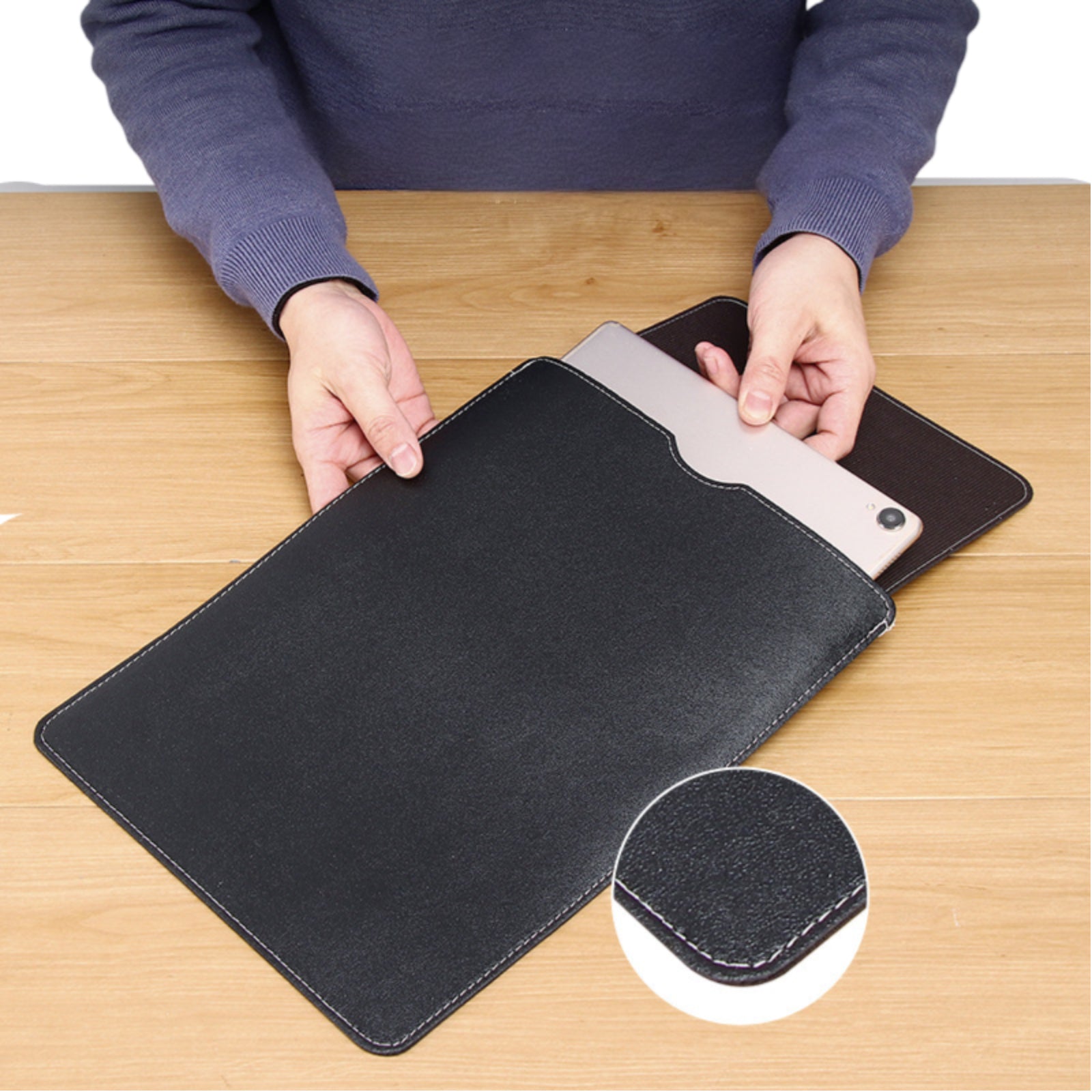 CLS03 PU Leather Laptop Sleeve 14"/ 15.6"