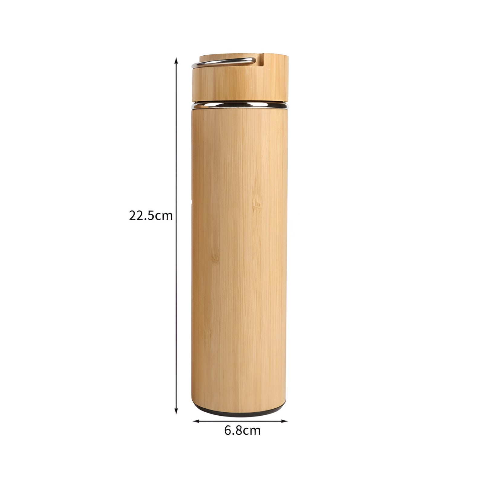 CVF07 Bamboo Thermal Bottle with Stainless Steel Handle - 450ml ♻️